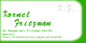 kornel fritzman business card